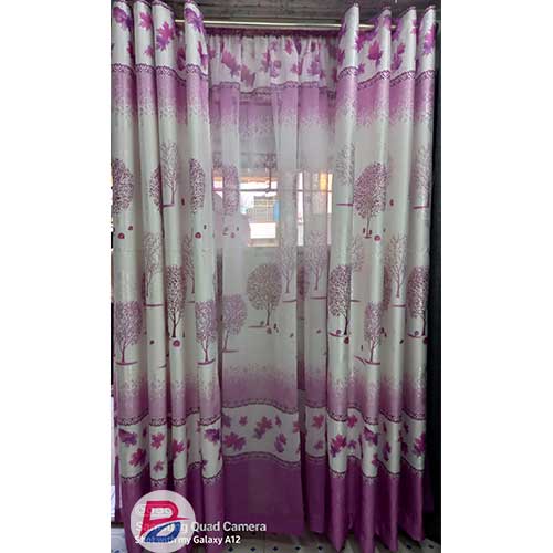 White  Multicolored 3 meters Curtains Accompanied by  Free Sheers