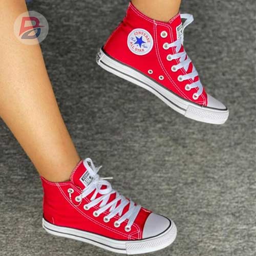 Red summer sneaker pair