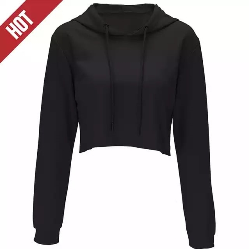 Pull over hoodies women long sleeved  crop top