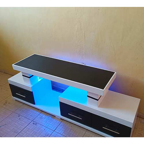 Modern white and black tv stand
