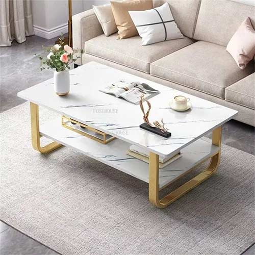 Modern luxury white  double coffee table