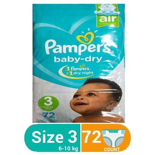 Pampers Baby Dry Diapers with Extra Absorb Channels