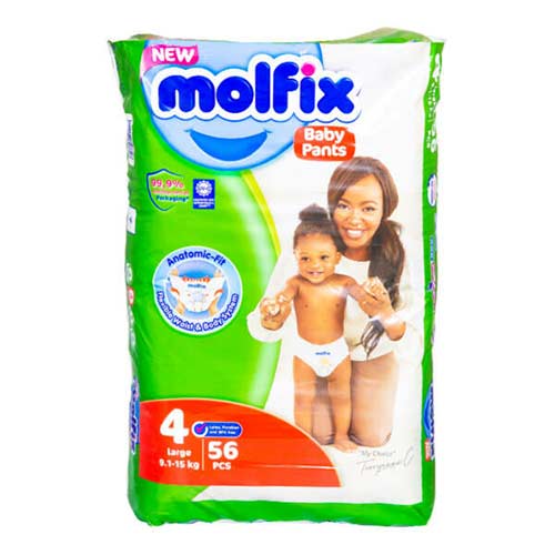 Molfix Baby diaper Pants Size 4 Large 9-15 kgs-56pcs