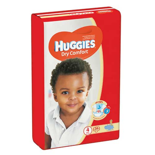 Huggies Dry Comfort Diapers Size 4-34pcs