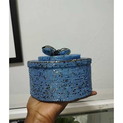 Large beaded jewellery storage box