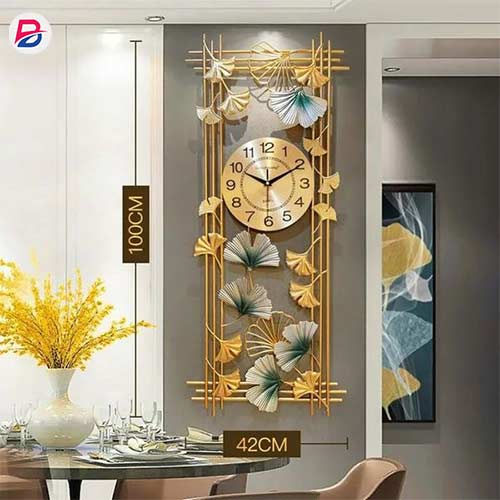 Golden metallic Silent metallic wall clock
