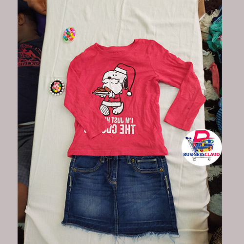 baby girl 5-10 yrs dress, jeans skirt and top,, kids clothe