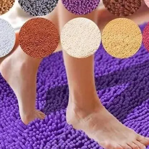 Non slip absorbent microfiber door mat or bathroom mats