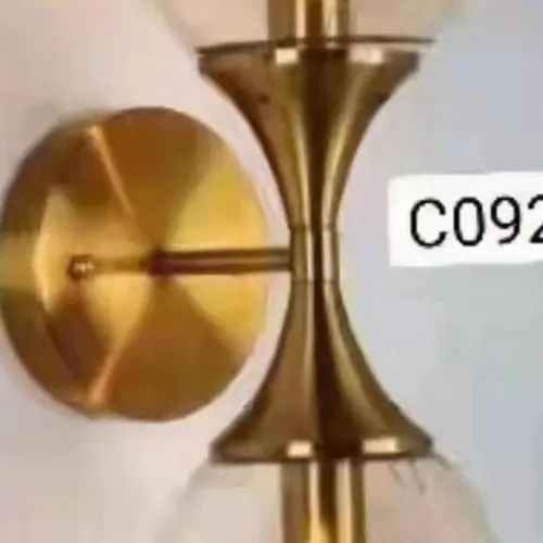 Upscale Double Glass and Gold Globe Indoor Wall Sconce