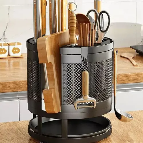 rotating multifunctional kitchen essentials storage rack