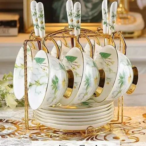 Nordic coffee set with gold stand