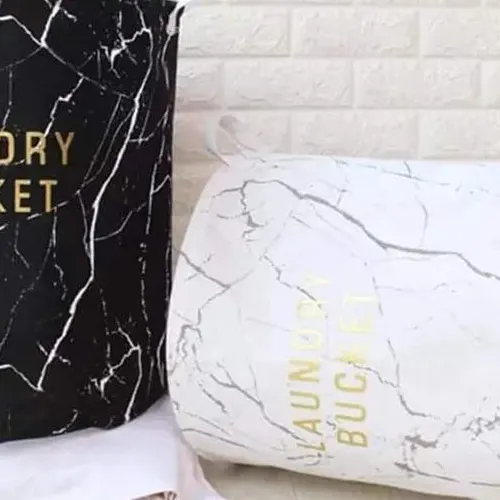 Foldable  white and black Laundry basket
