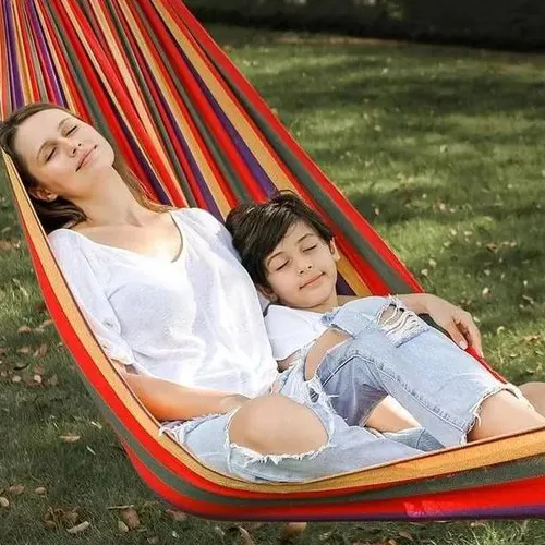 Stripped outdoor hammock heavy load bearing