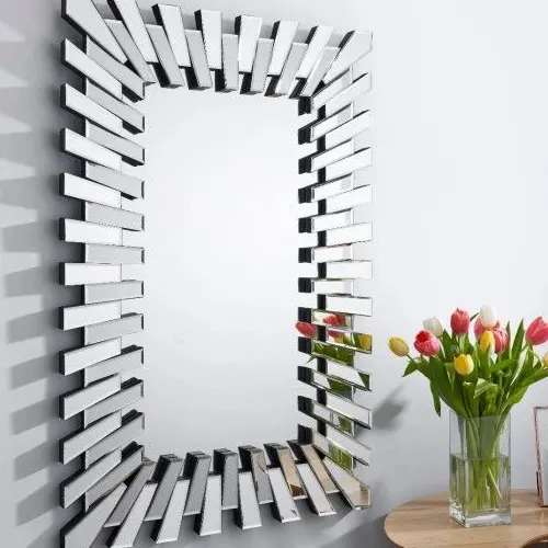 Decor Wall Mirror 94cm by 74cm in silver