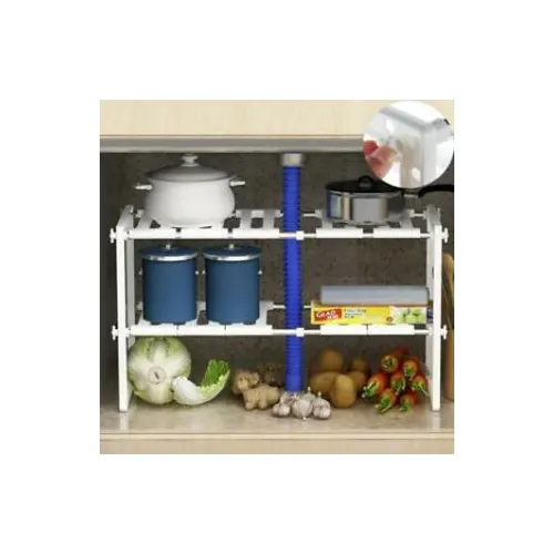 2 Tier expandable Under sink rack organizer