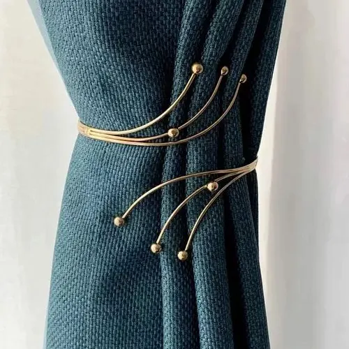 Metal 2pc set curtains tiebacks holders