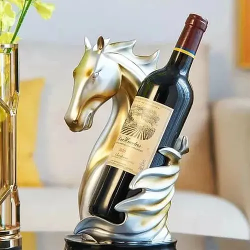 Resin Horse Head wine Rack