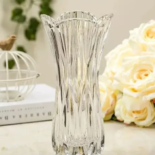 Elegant Decoration clear glass flower vase