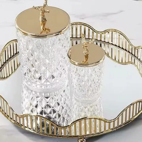 Nordic decorative metal  vintage tray