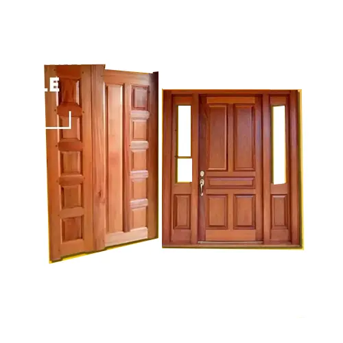 Mahogany Wooden Panel Double Door