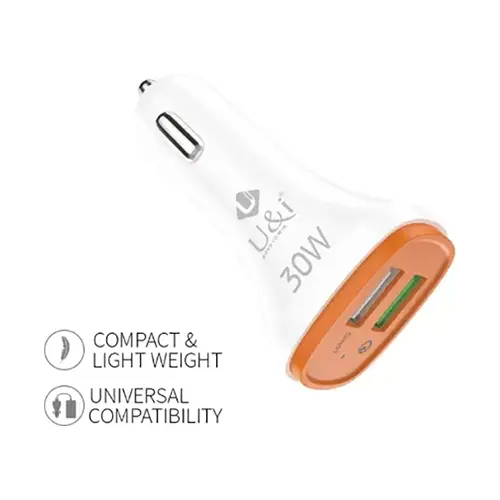 U&i 3 Amp Qualcomm 3.0 Turbo Car Charger Boost series 3.0A 2 USB port