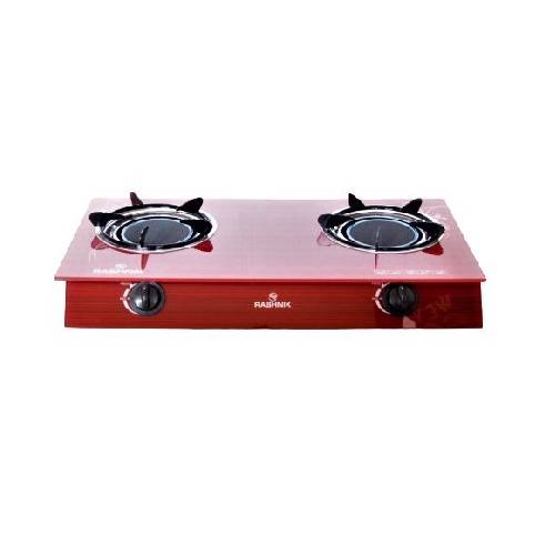 Rashnik Gas cooker metallic 2 burners with 2 nobs
