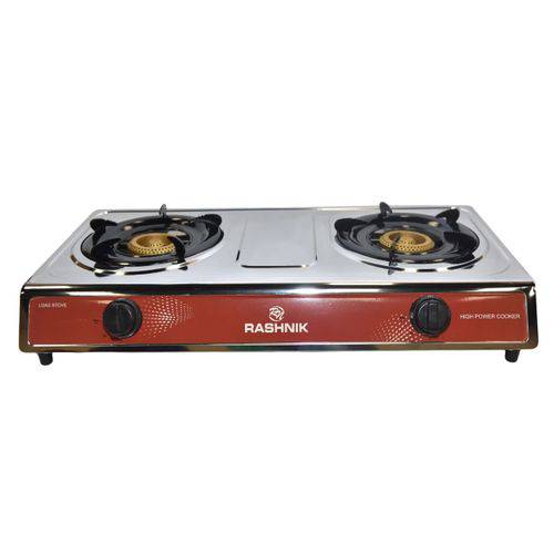 Rashnik Gas cooker metallic 2 burners with 2 nobs