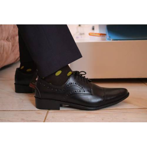 Dotted sharp Laced Muski leather shoe Size 39-45
