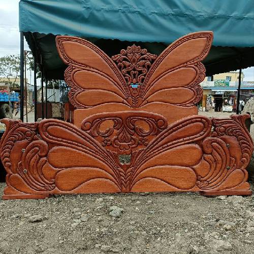 Pure solid mahogany queen and king size butterfly bed