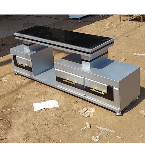 Silver TV Stand with LED Lights