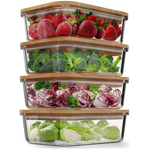 Redberry Danny Home Borosil Glass Bowl with Bamboo Lid - 1500ml