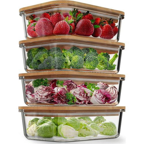 Redberry Danny Home Borosil Glass Bowl with Bamboo Lid - 1500ml