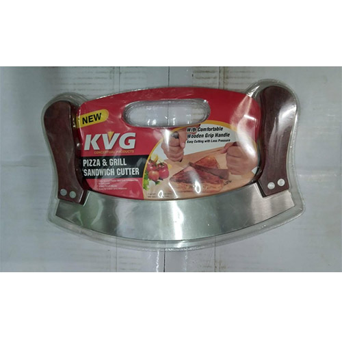 KVG stainless steel pizza and grill sandwich cutter With wooden grip