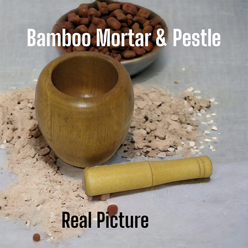 Bamboo Mortar and Pestle Set