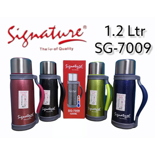 Signature Steel Flask 1.2Ltr -Keep Your Beverages Hot or Cold with Sty