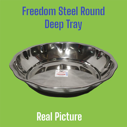 Freedom Stainless Steel Round Deep Tray 35cm