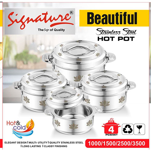 Signature Stainless Steel  Beautiful Hot Pots 1000/1500/2500/3500ml