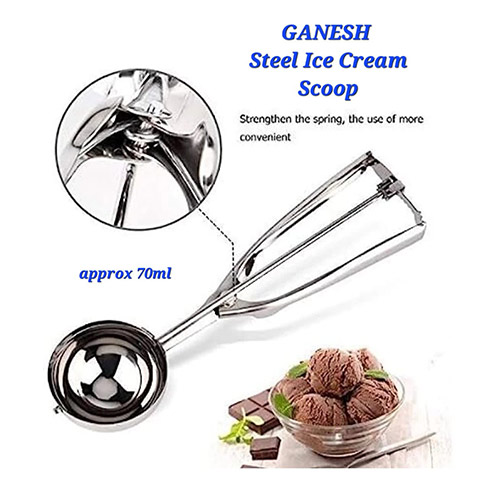 Ganesh Stainless Steel Ice Cream Scoop Approx 70ml