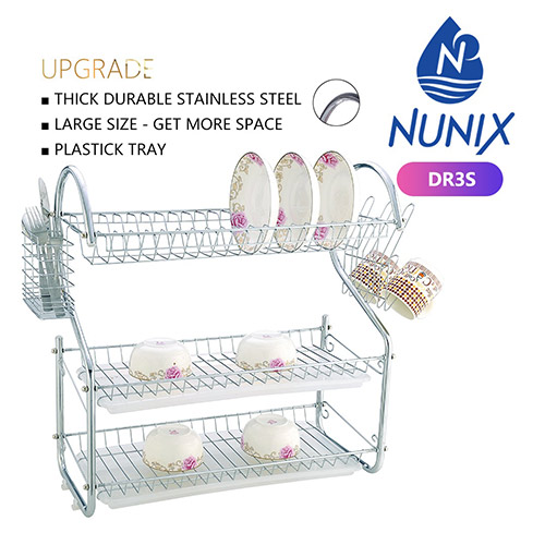 NUNIX 3Layer Steel Dish Drainer