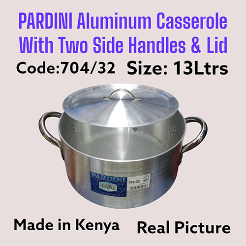 Pardini Aluminum Extra Heavy Casserole with 2 Side Handles and  Lid
