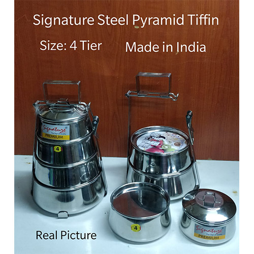 Signature Stainless Steel Pyramid Tiffin Lunch Box