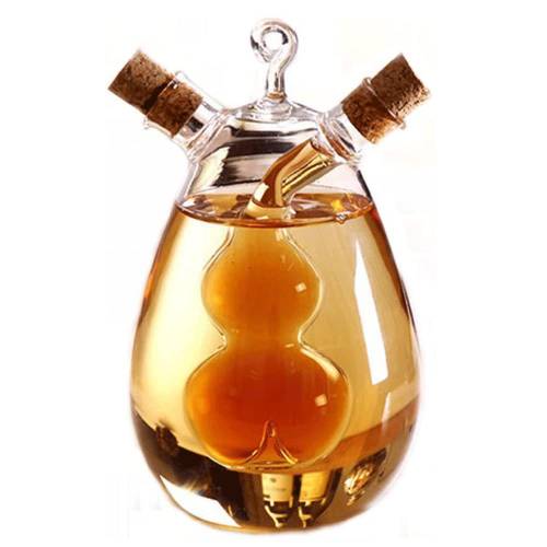 Glass Cruet 2 in 1 Twisted Oil Vinegar Bottle