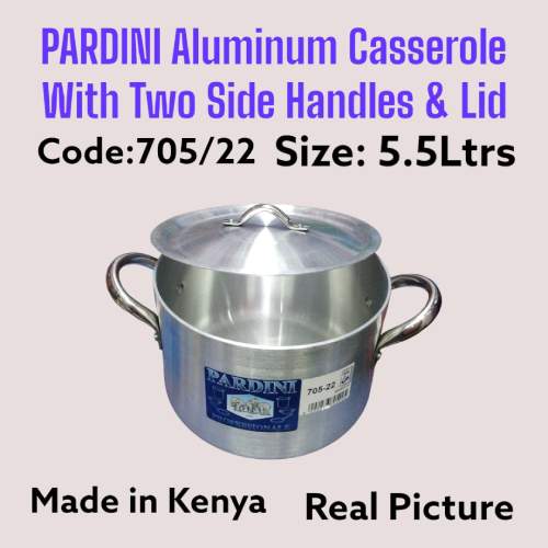 Pardini Aluminum Extra Heavy Casserole with 2Side Handles & Lid