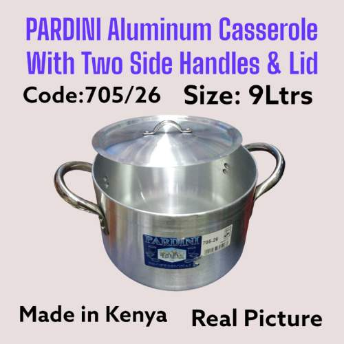 9Ltrs Pardini Aluminum Extra Heavy Casserole with 2Side Handles