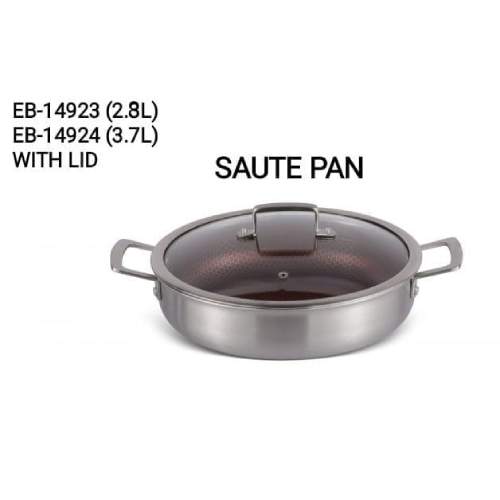 3.7L Edenberg Try-Ply Stainless Steel Saute Pan