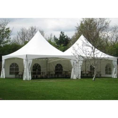 100 Seater Outdoor Function Tent – White PVC, 30ft × 15ft