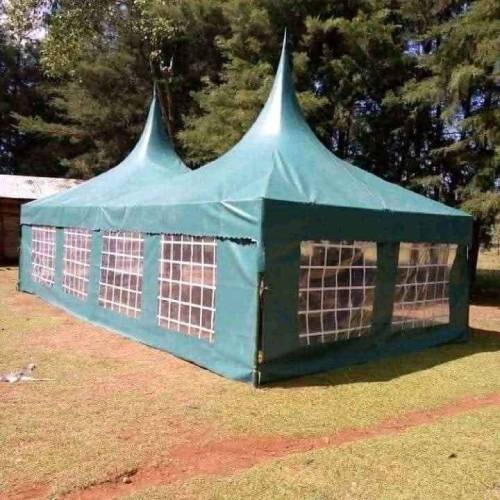 Multi-peaked 100 Seater Event Tent – PVC Waterproof, Green, 30ft × 15ft
