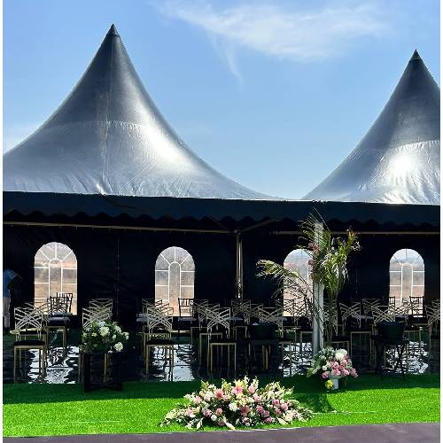 100 Seater Funeral Tent – Black, 30ft × 15ft