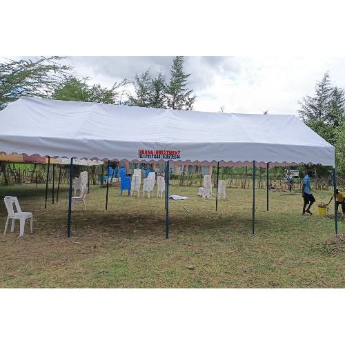 100 Seater Large Outdoor Shelter – Commercial PVC Frame Tent, 30ft × 15ft