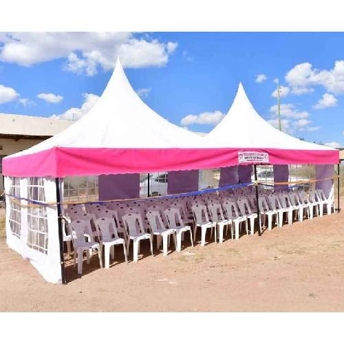 100 Seater Funeral Shelter – High Peak Waterproof PVC, 30ft × 15ft